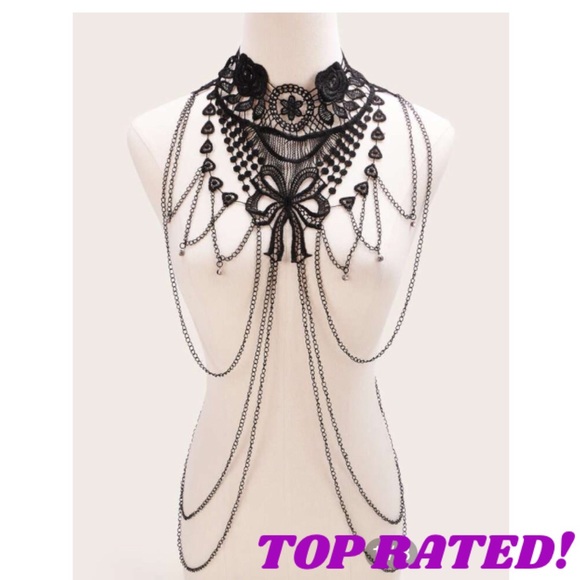 Boston Bloom Jewelry - Black Lace Bodychain